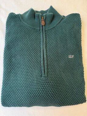 Vineyard Vines Men's Zip Mock Neck Sweater - Teal